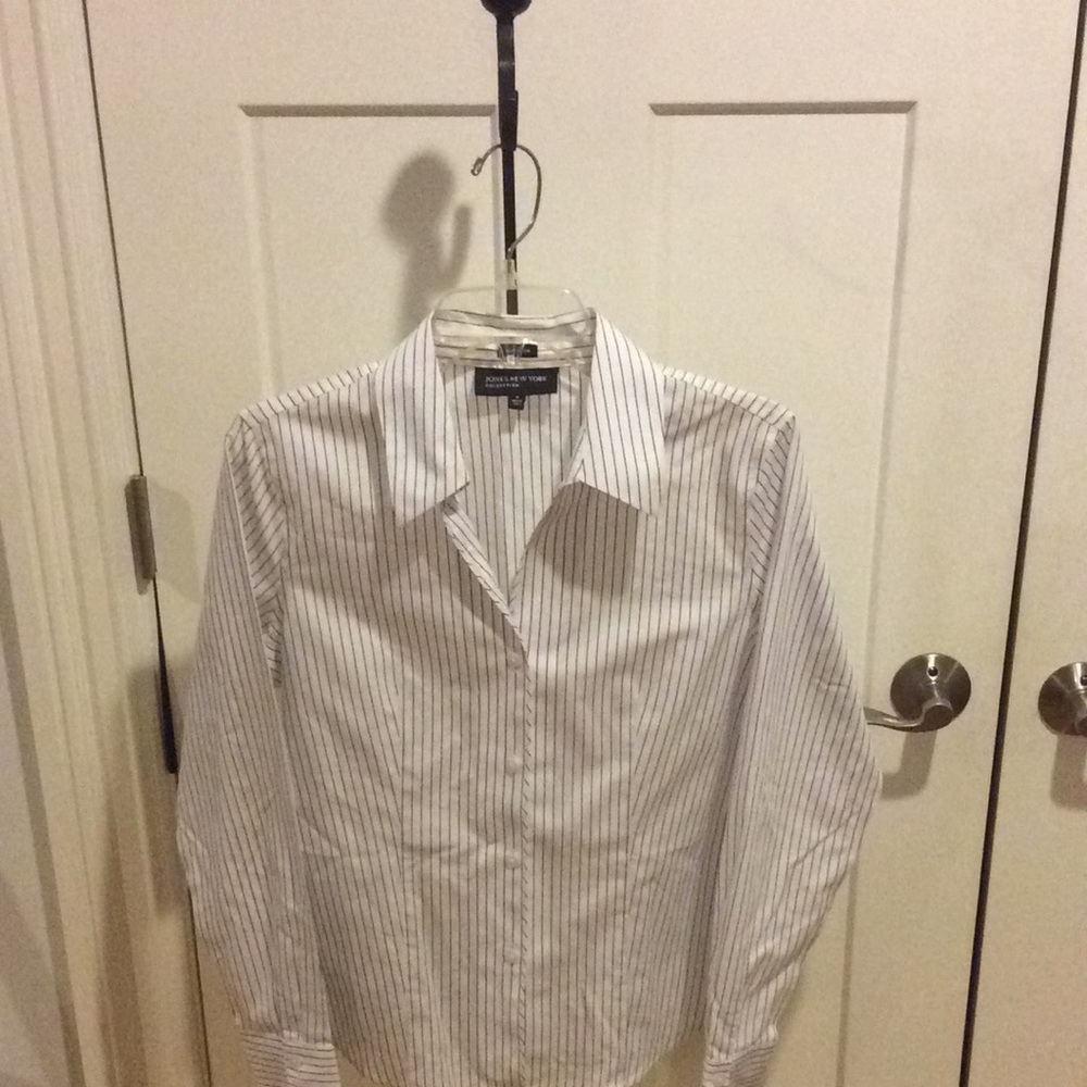 New Jones N.Y. Collection non-iron pinstripe shirt